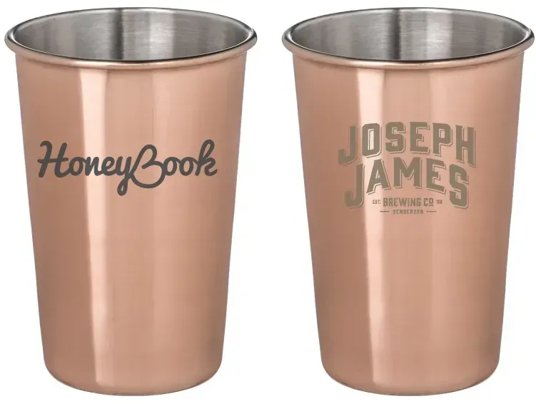 Custom Copper Plated Pint Glass Cup