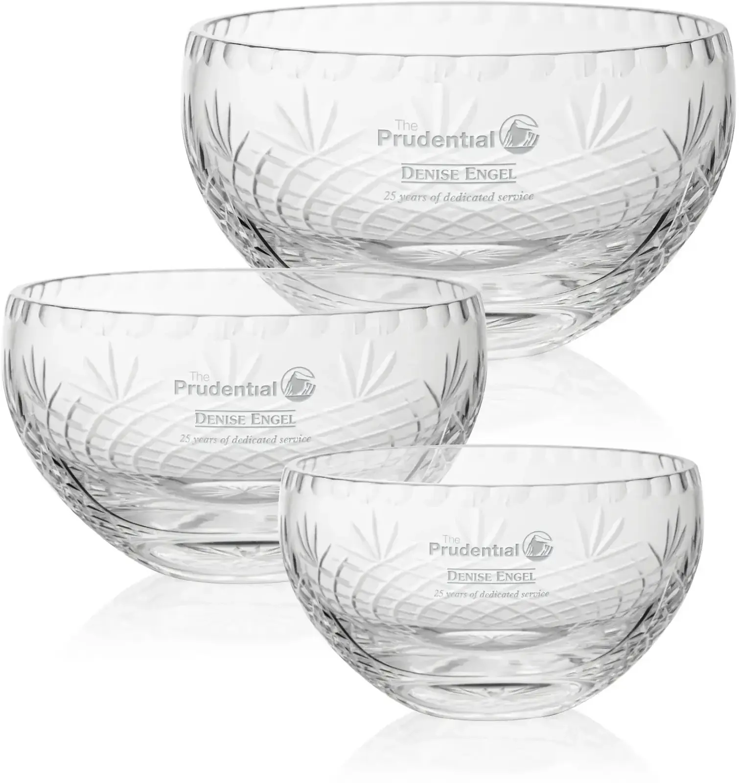 Crystal Custom Medallion Bowl with Front Decoration Panel