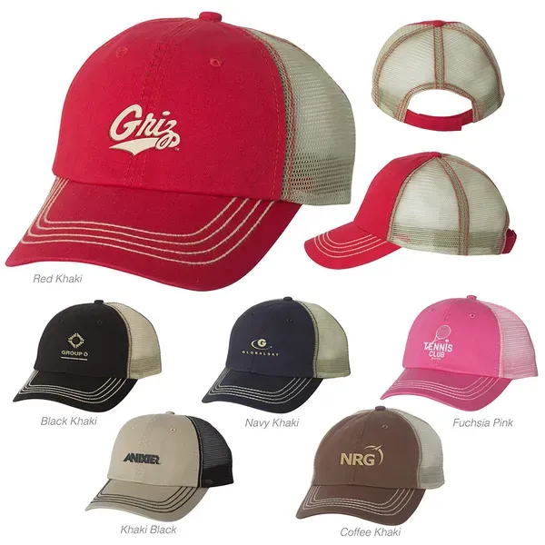 Mega Cap Washed Twill Trucker Cap