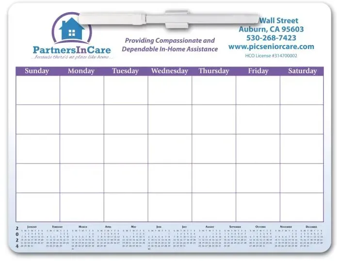 Memo Board Calendar w/ Rem Adh