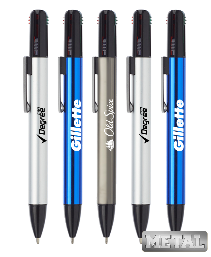 Metal 4-in-1 Multi-Ink Retractable Pen