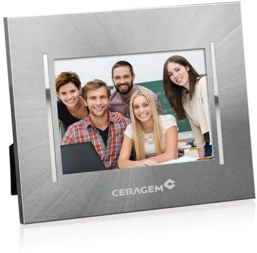 Metal Brushed Custom Frame W/Photo Display 