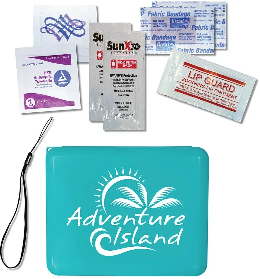 Portable Antibacterial Beach Kit with SPF30 Sunscreen - Promotional Items