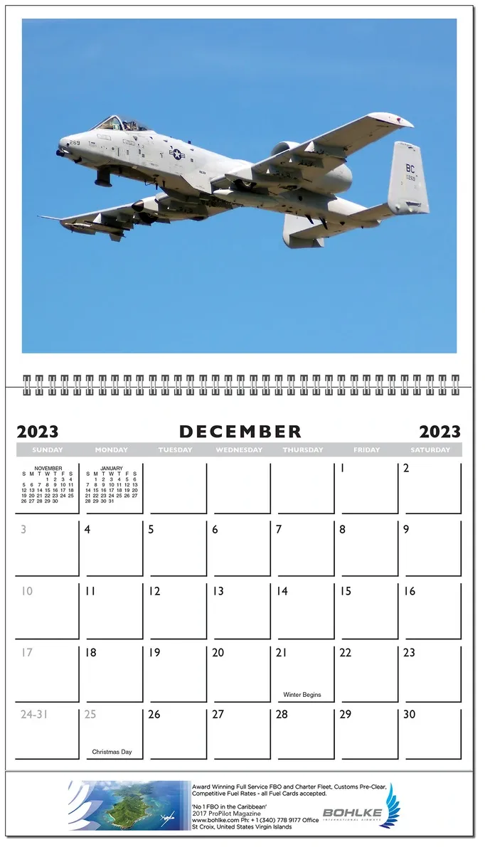 Customized Military Aircraft Calendar