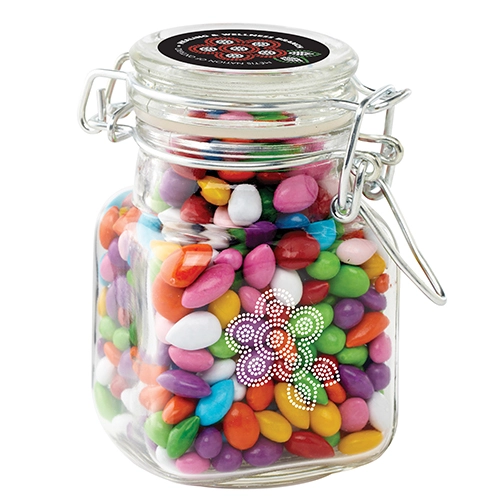 Mini Glass Hinge Top Jar with Sealable Lid