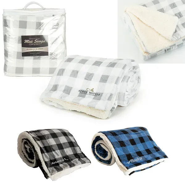 Mink Sherpa Blanket - Plaid