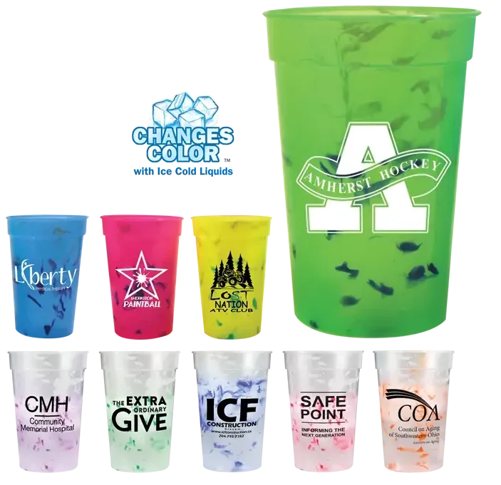 Color-Changing Confetti Stadium Cup - 17 oz. - Custom-Branded Promotional Product