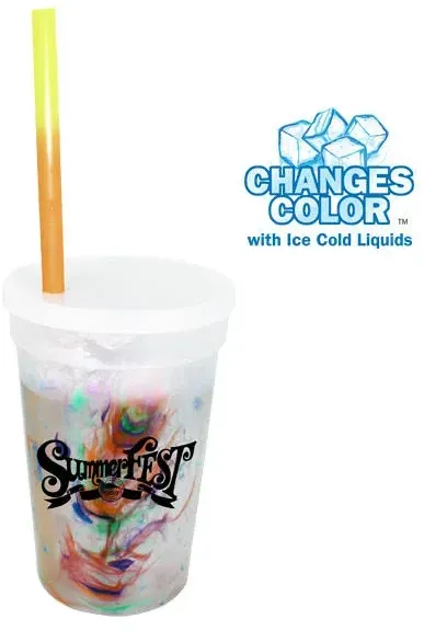 Mood 17 oz. Rainbow Confetti Cup/Straw/Lid Set