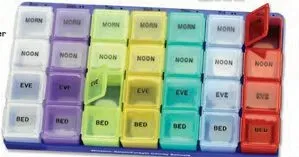 Morn/ Noon/ Eve/ Bed Super Pill Organizer Box