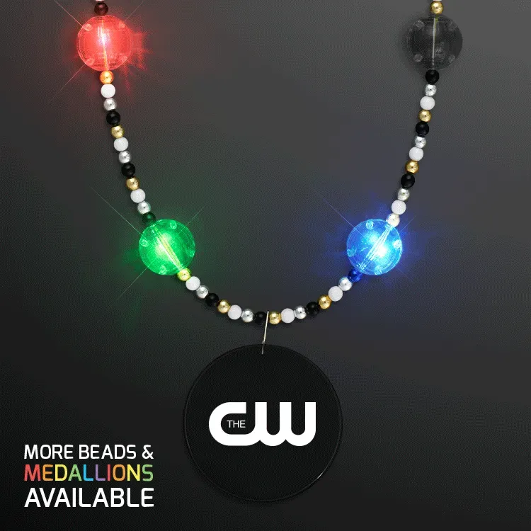 Multicolor Light Beads with Black Medallion