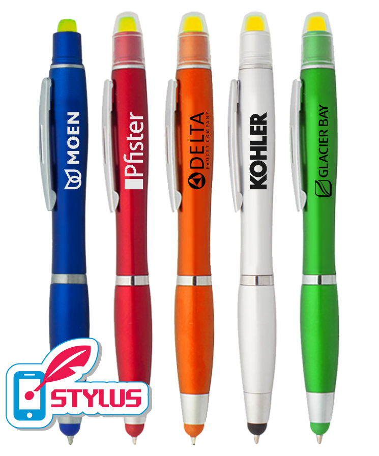 Multipurpose Stylus Pen & Gel Highlighter Combo