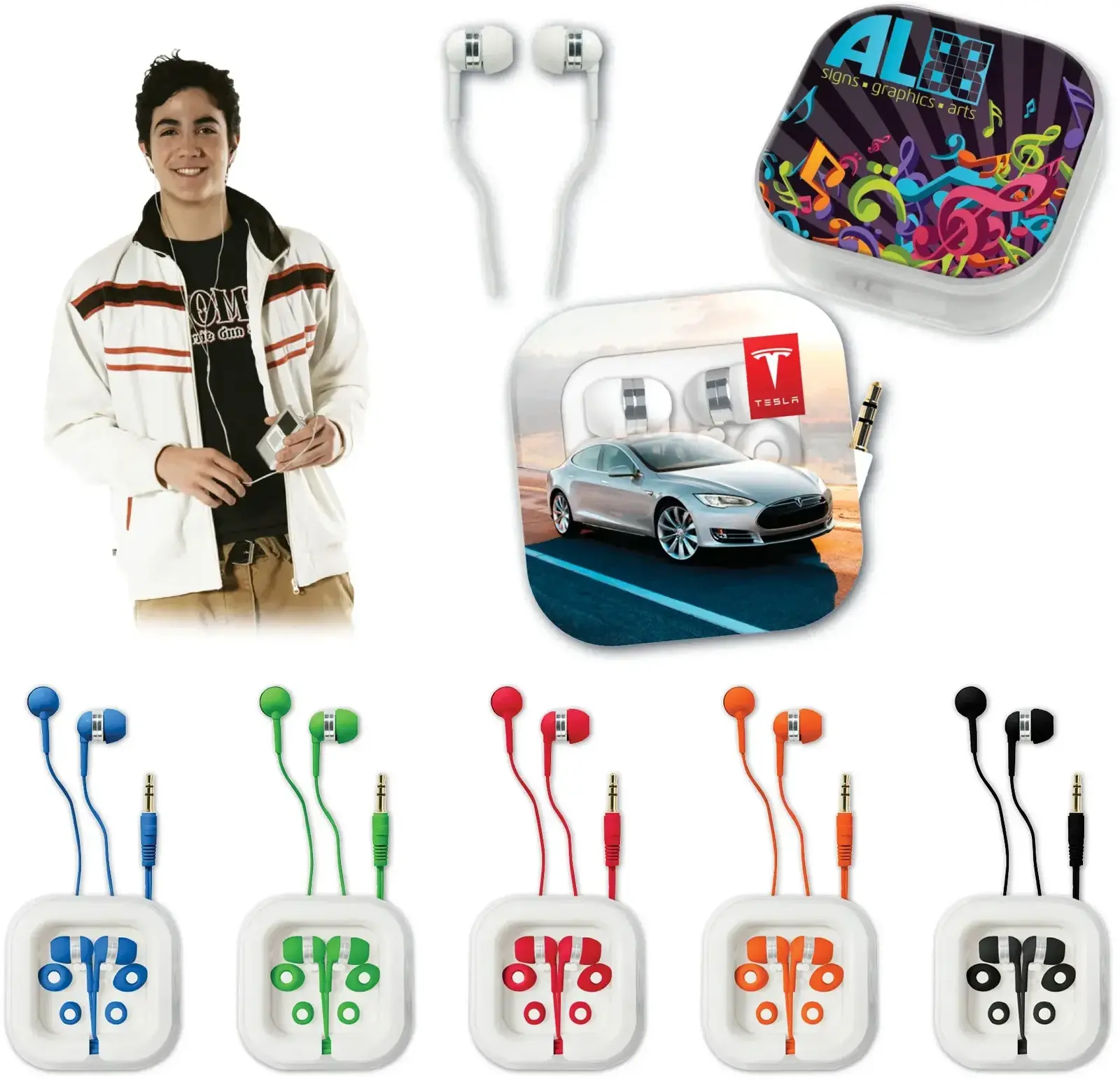 Premium Sound myBuds™ In-Ear Headphones with Customized Carrying Case