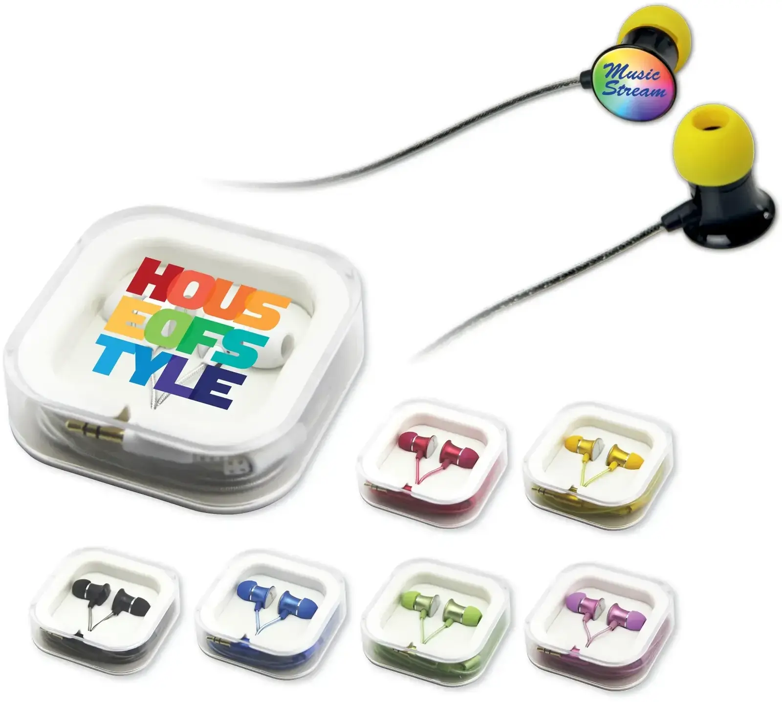 Premium myBuds In-Ear Headphones with Custom Logo Carrying Case