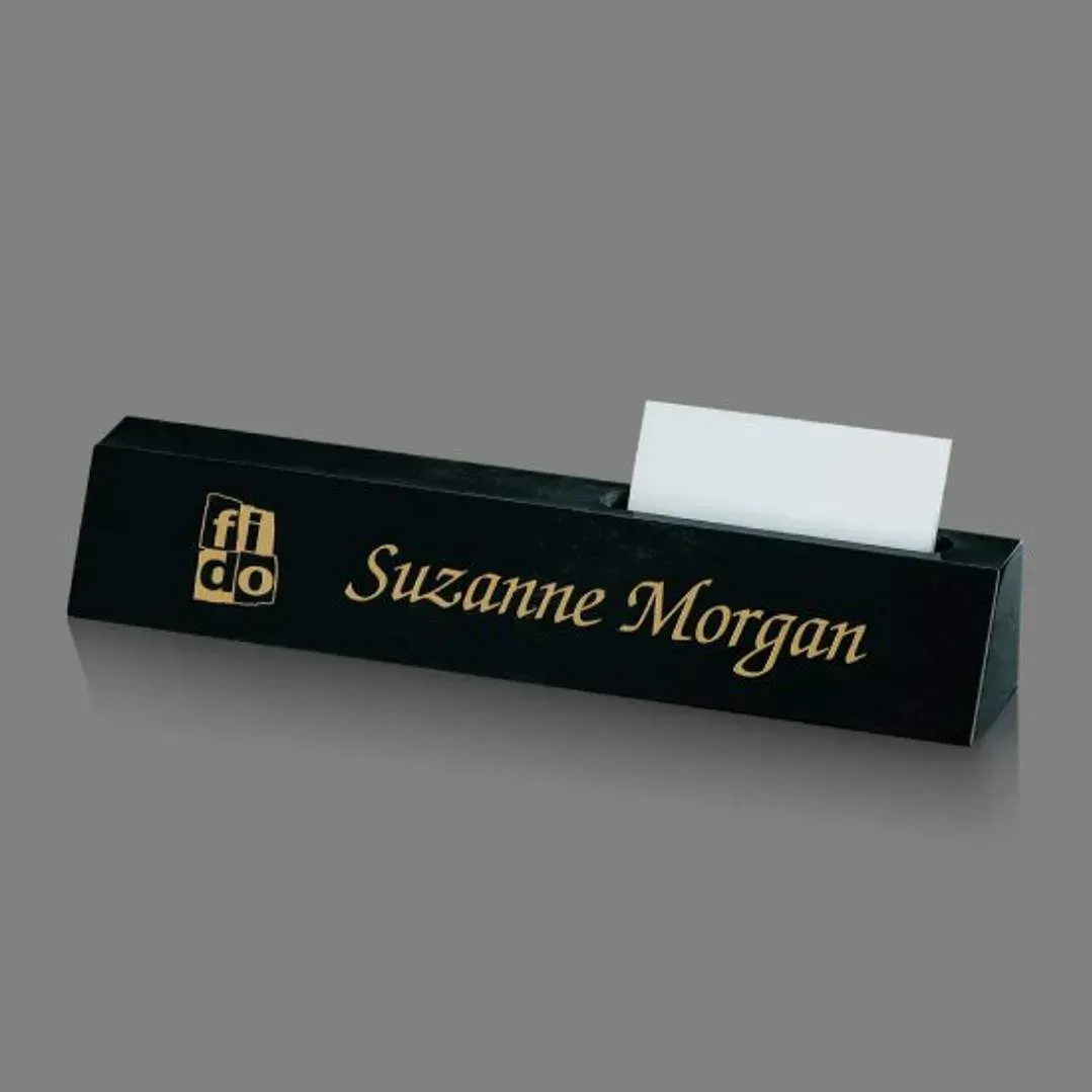 Custom Engraved Office Nameplate with Marble Base