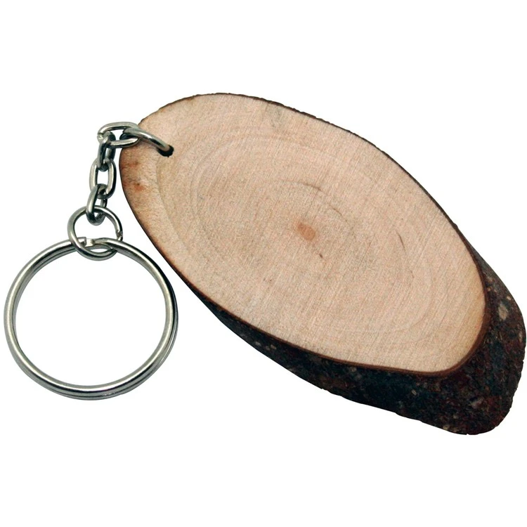 Custom Printed Natural Wood Keyring