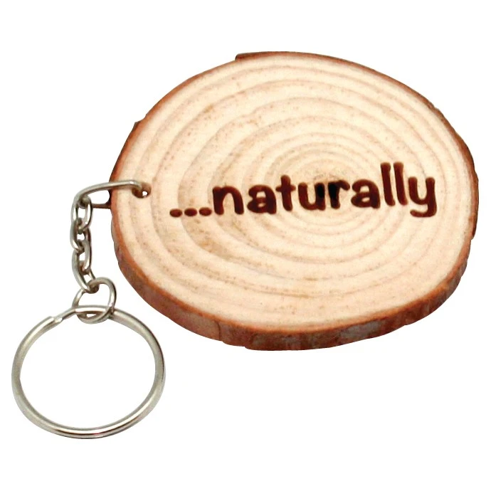 Natural Wood with Rings Keyring