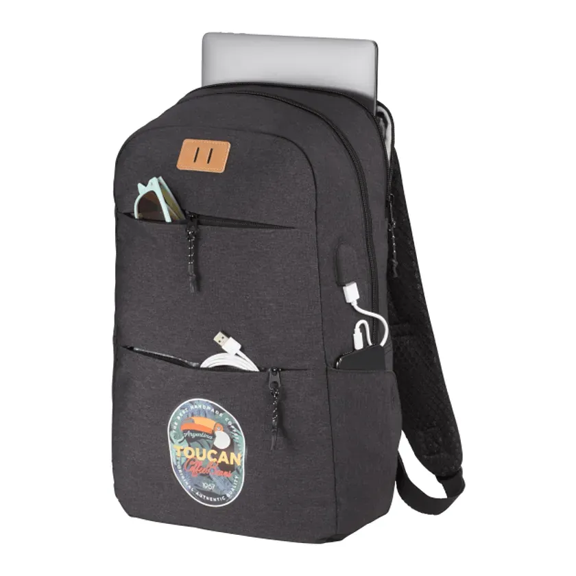 Custom Linden Laptop Backpack with USB Port - 15 Inch