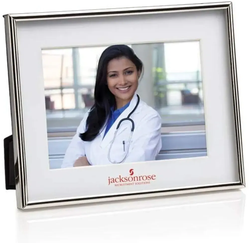 Custom Chrome Matte Imprinted Picture Frame