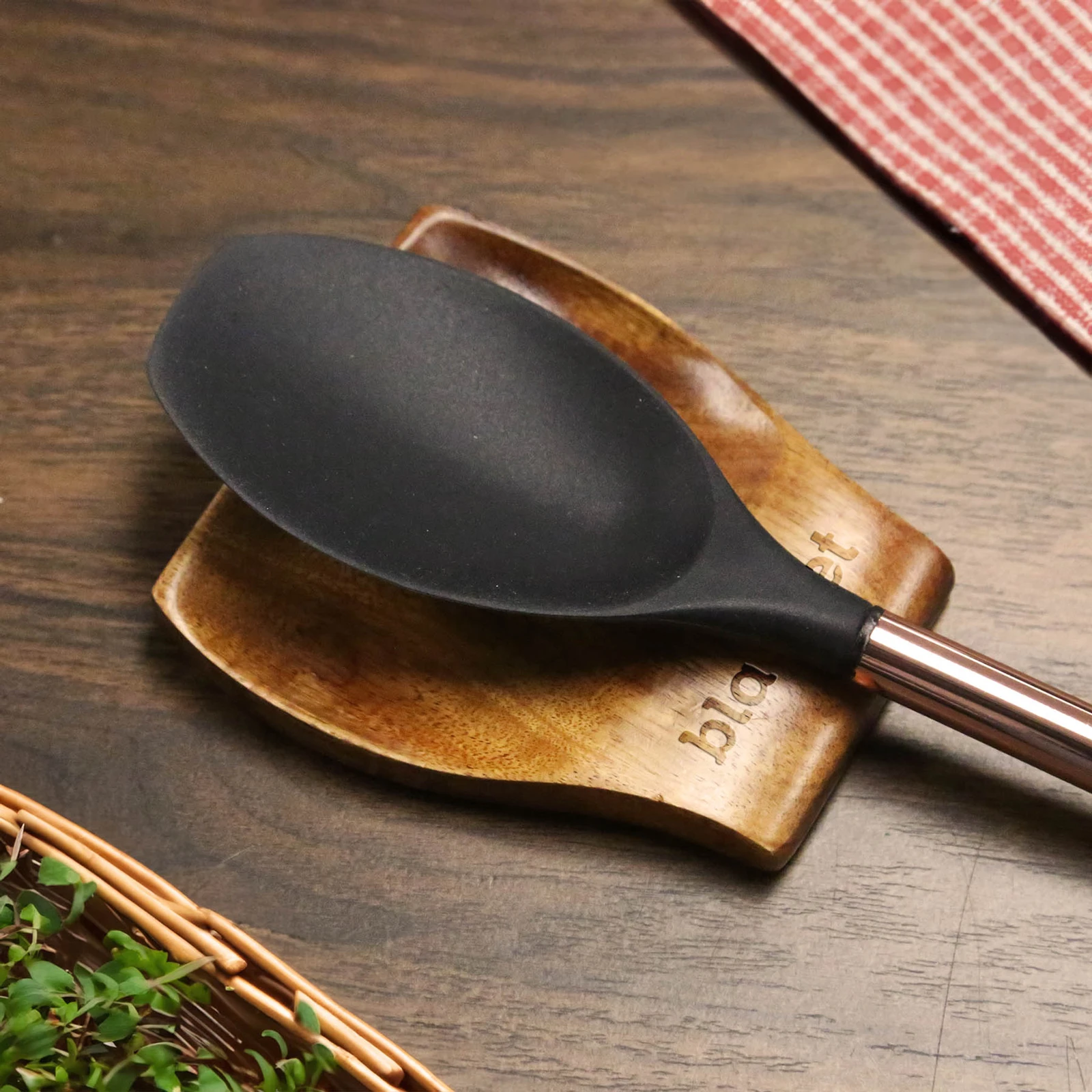 Noble Teak Wood Spoon Holder