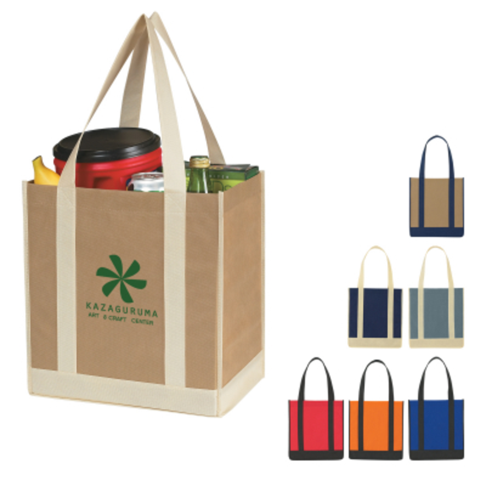Non-Woven Two-Tone Shopper Tote Bag