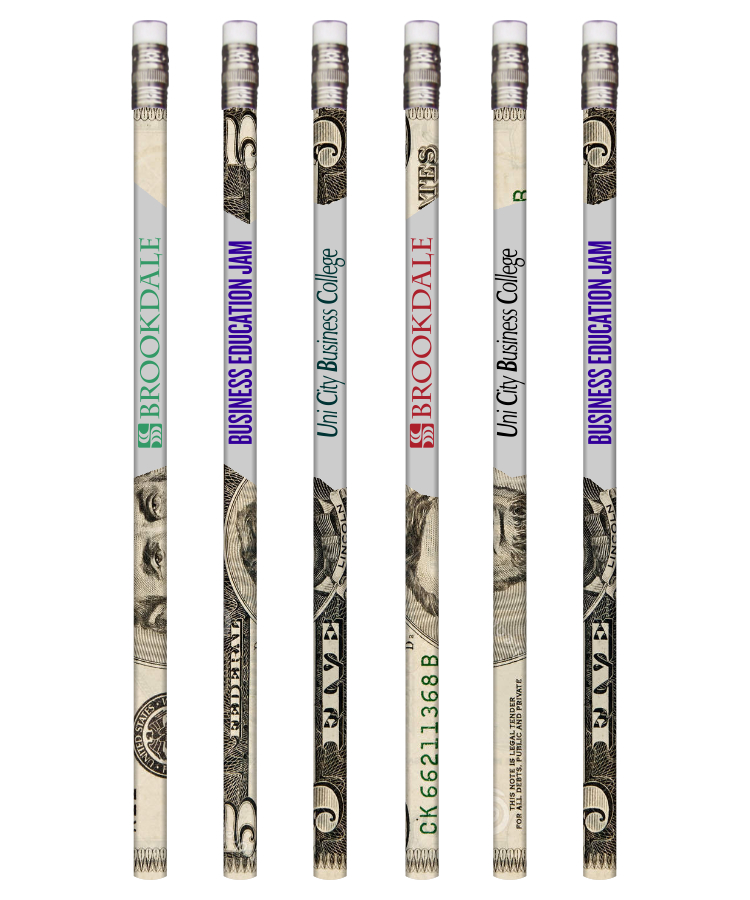 Novelty Dollar Bill Patterned Pencils