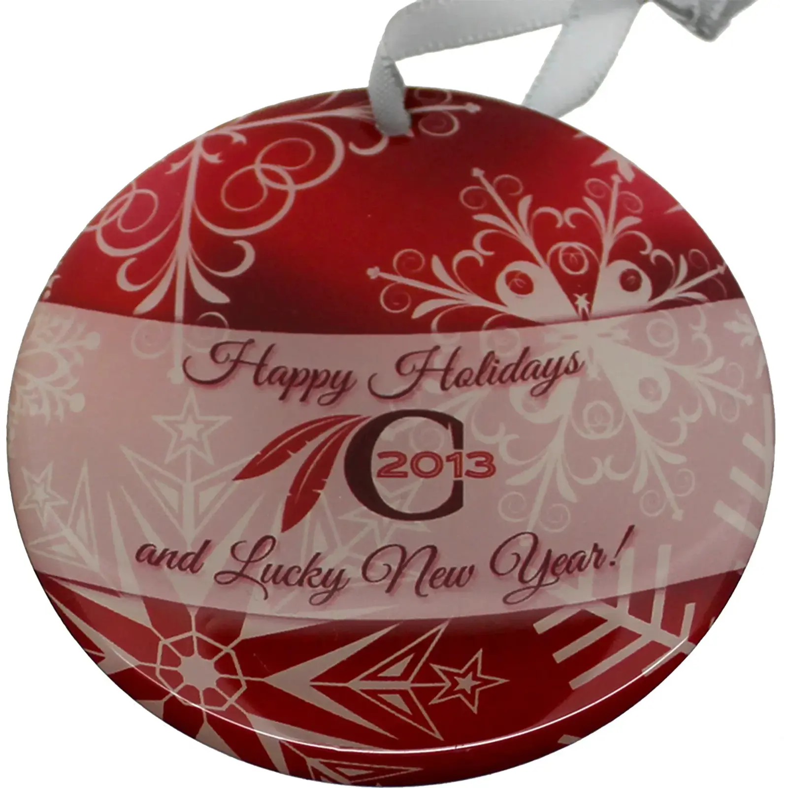 Offset Print Custom Ornament On Stainless Steel With Epoxy Dome: 1 sided 2"