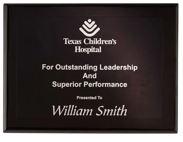 Custom Onyx Medium Plaque Award