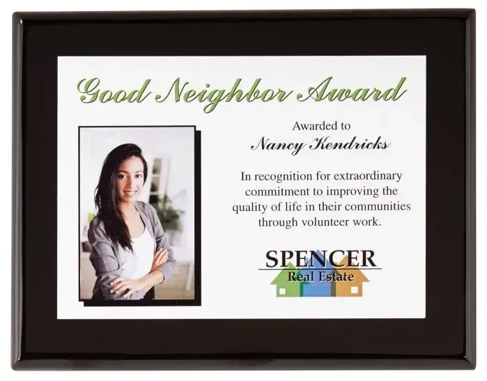 Personalized Onyx Small Plaque Award