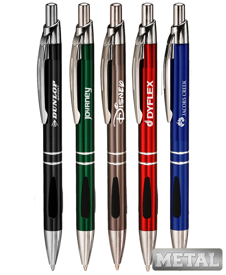 Ornate Colored Metal clicker Pen