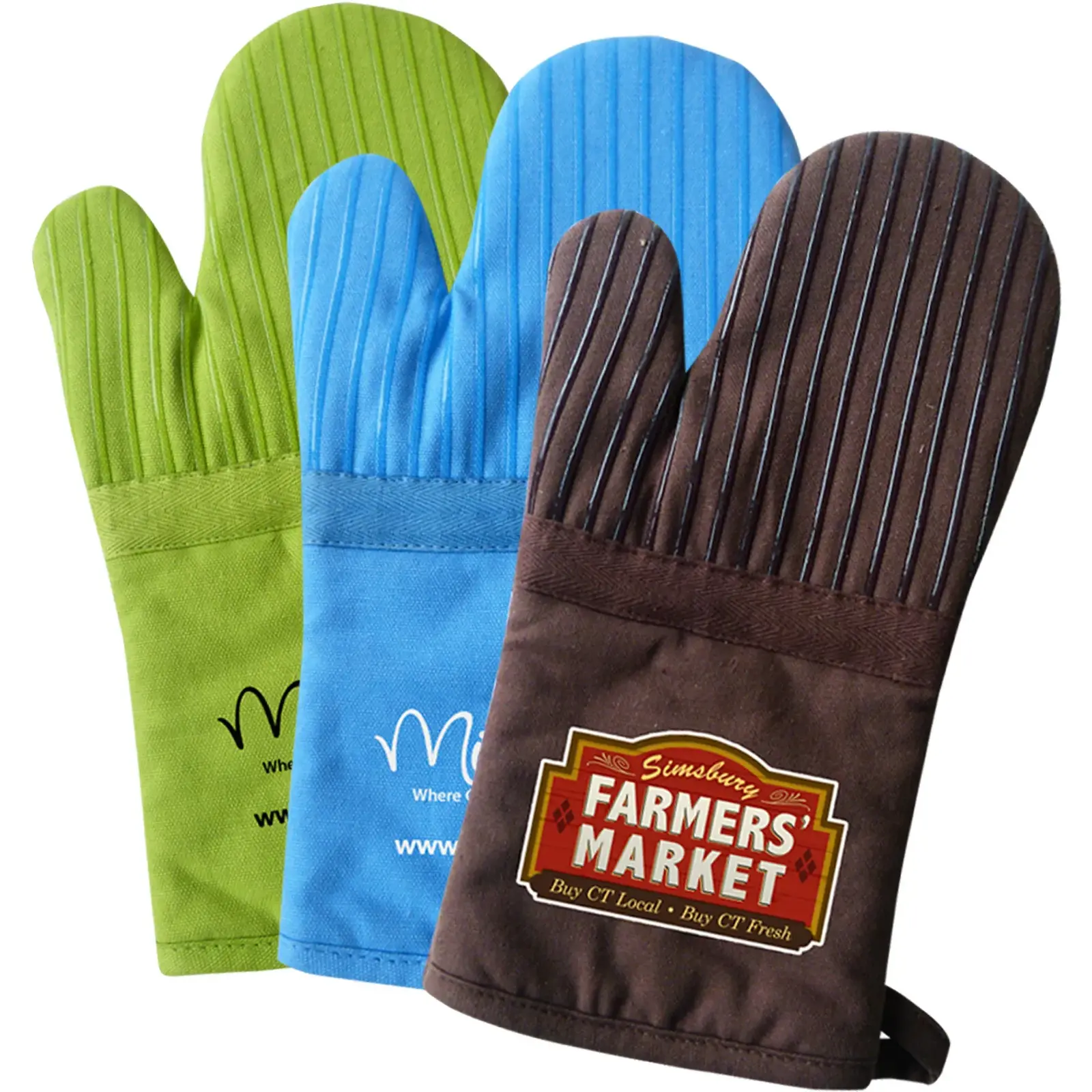 Oven Mitt with Silicone Stripes