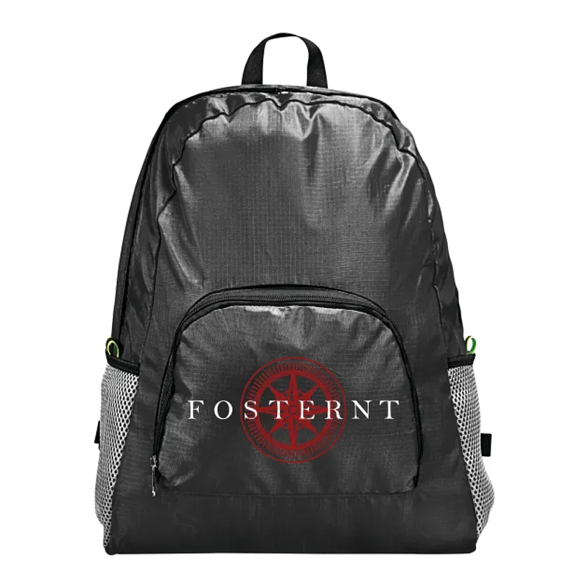 Custom Foldable Backpack with Zipper Compartments