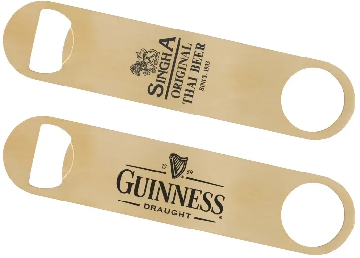 Custom Brushed Gold Paddle Style Bottle Opener