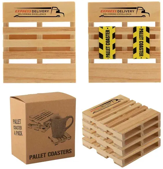 Imprinted Pallet Coaster 4 Pack