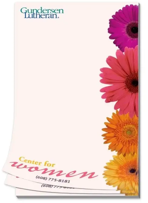 Paper Note Pad 3 1/2 x 5 1/2, 25 pages w/ mag 4CP