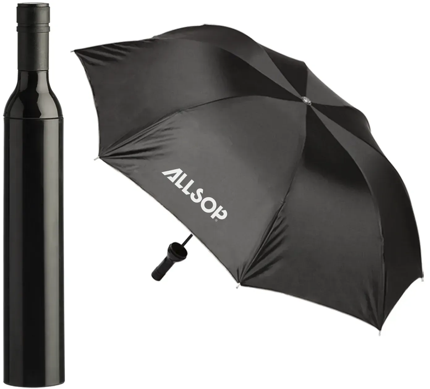 Custom Branded Parisian Umbrella - Portable Vintage Bottle Design