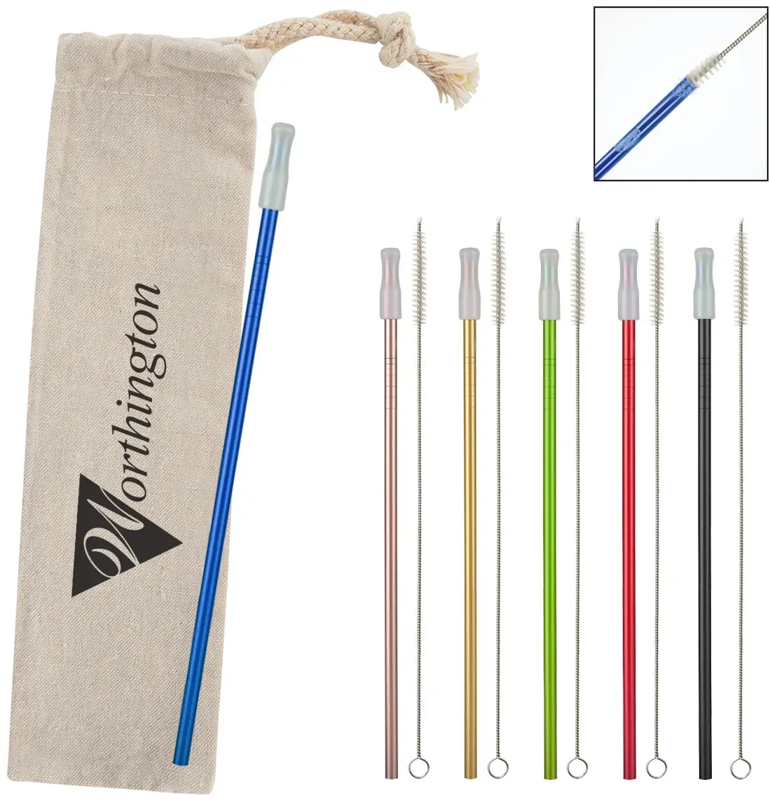 Park Avenue Stainless Straw Kit with Cotton Pouch