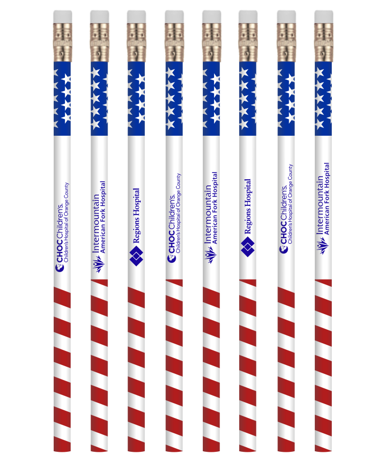 Patriotic Themed American Flag Pencils