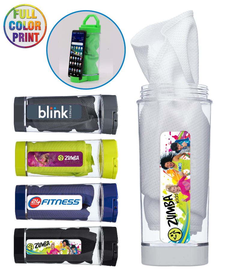 Phone Stand Carabiner Case with 2-in-1 Cooling Towel