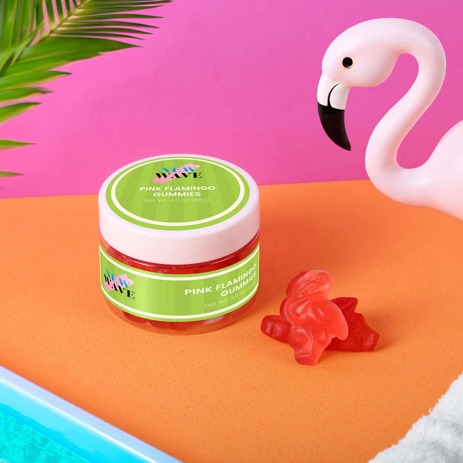 Pink Flamingo Gummies in Jars
