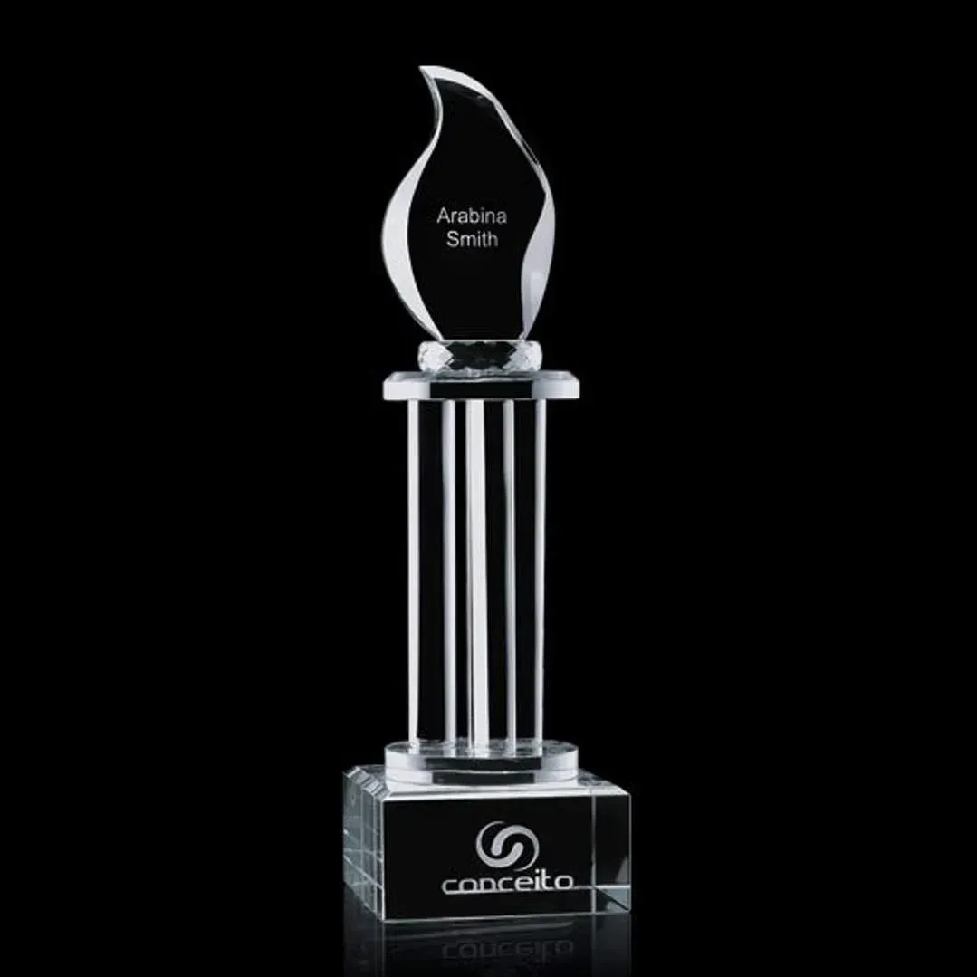 Custom Pinto Flame Optical Award- Customizable for Employee Recognition and Distinction