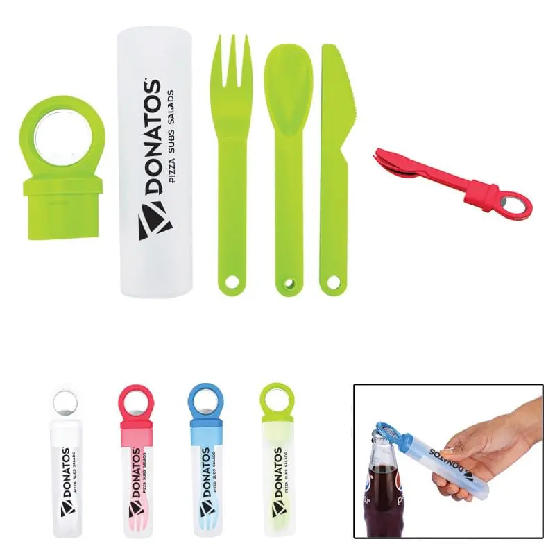 Plastic Utensil Set with Bottle Opener