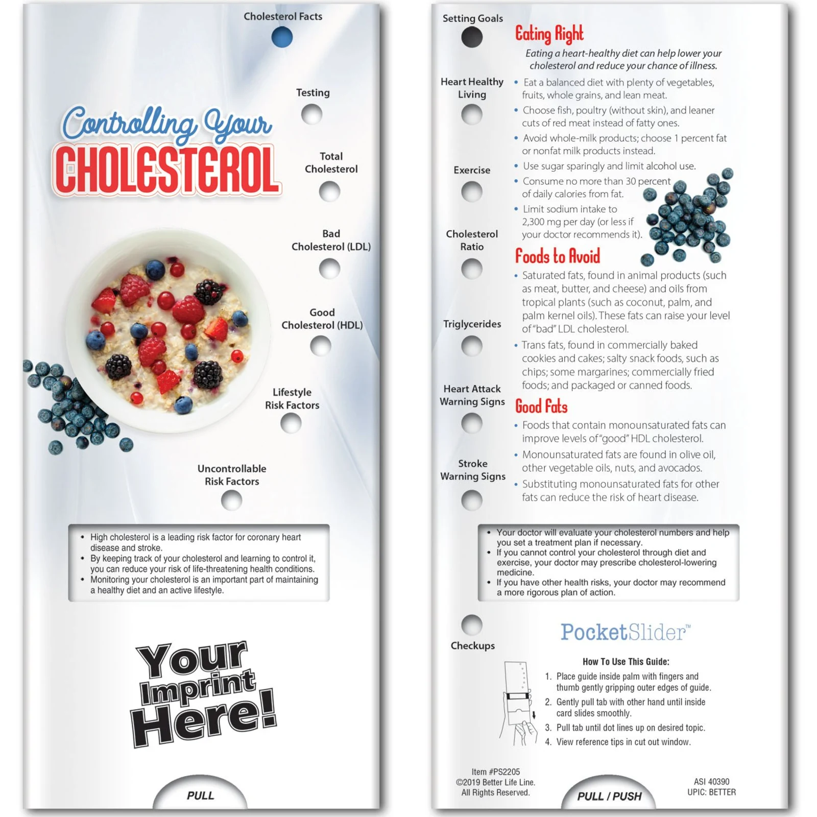 Pocket Slider - Controlling Your Cholesterol