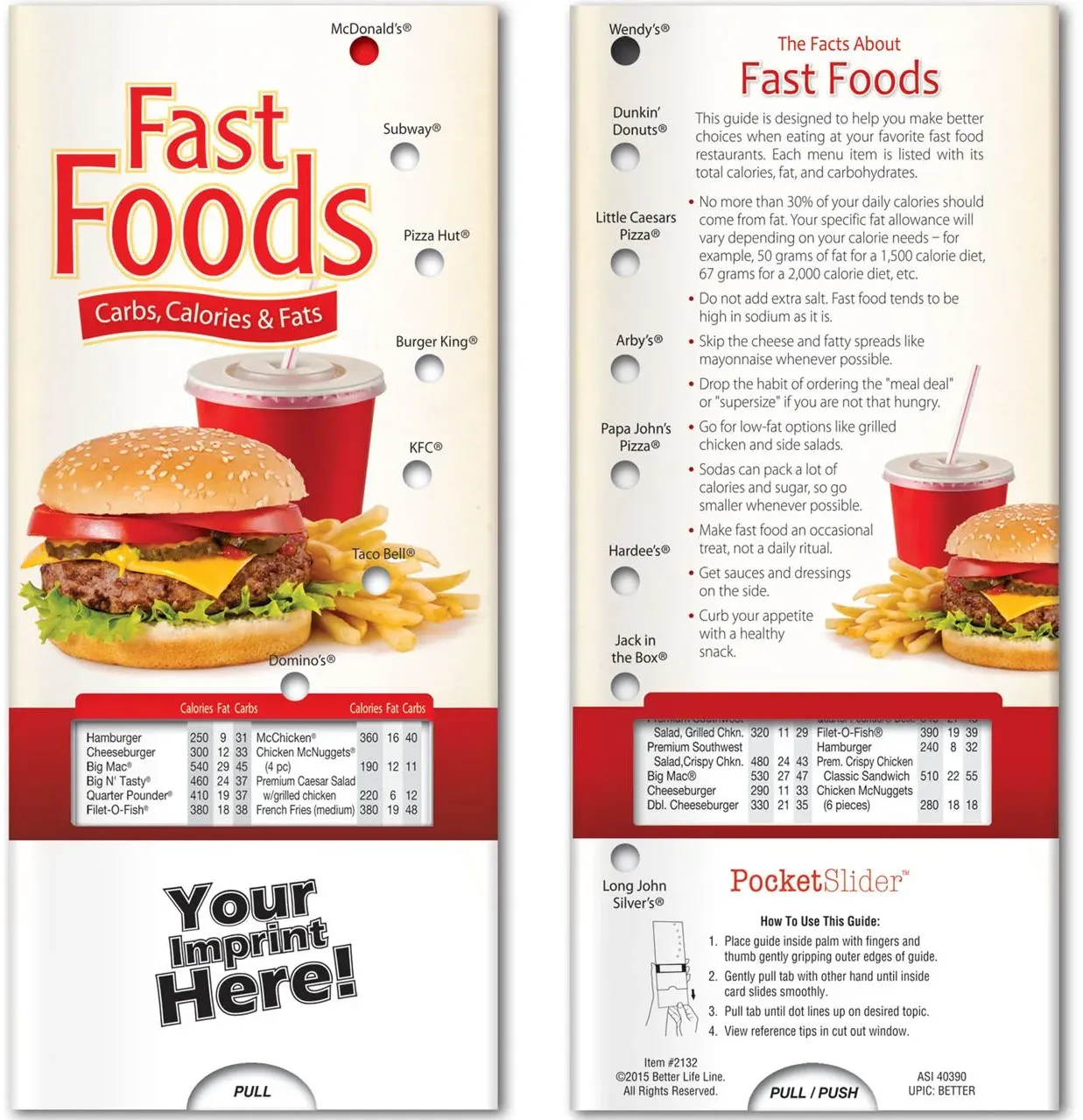 Promotional Pocket Slider - Fast Foods