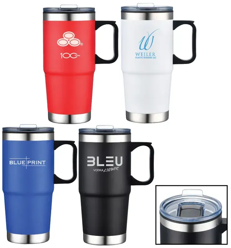 Personalized Polar Travel Mug - 24 oz. with Handle