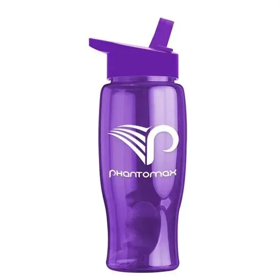 Custom Poly-Pure Flip Straw Sports Bottle