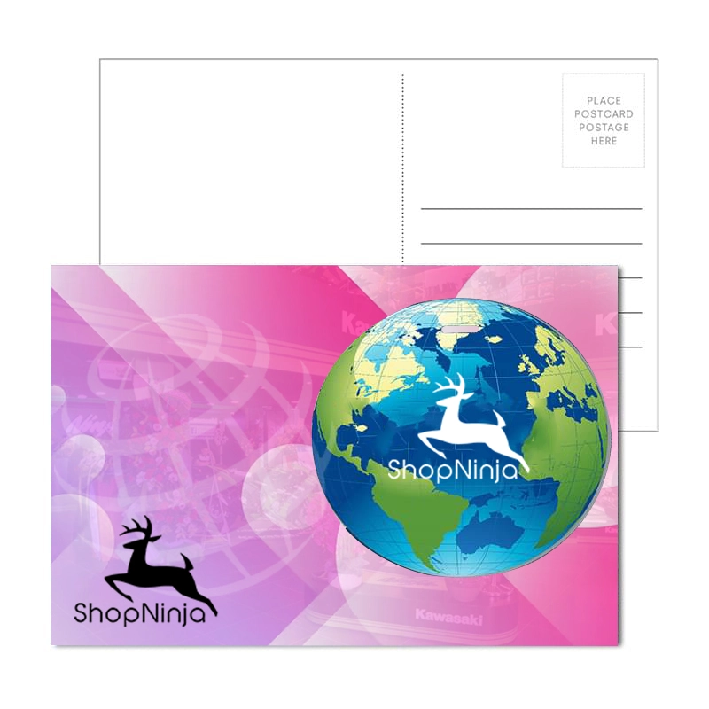 Post Card With Full-Color Globe Luggage Tag