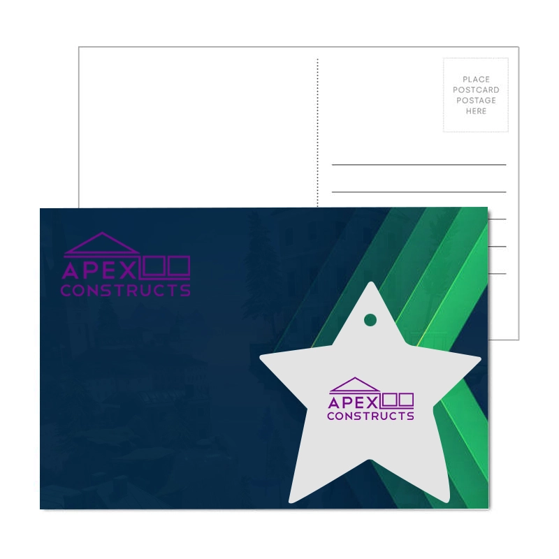 Post Card With Full-Color Star Luggage Tag