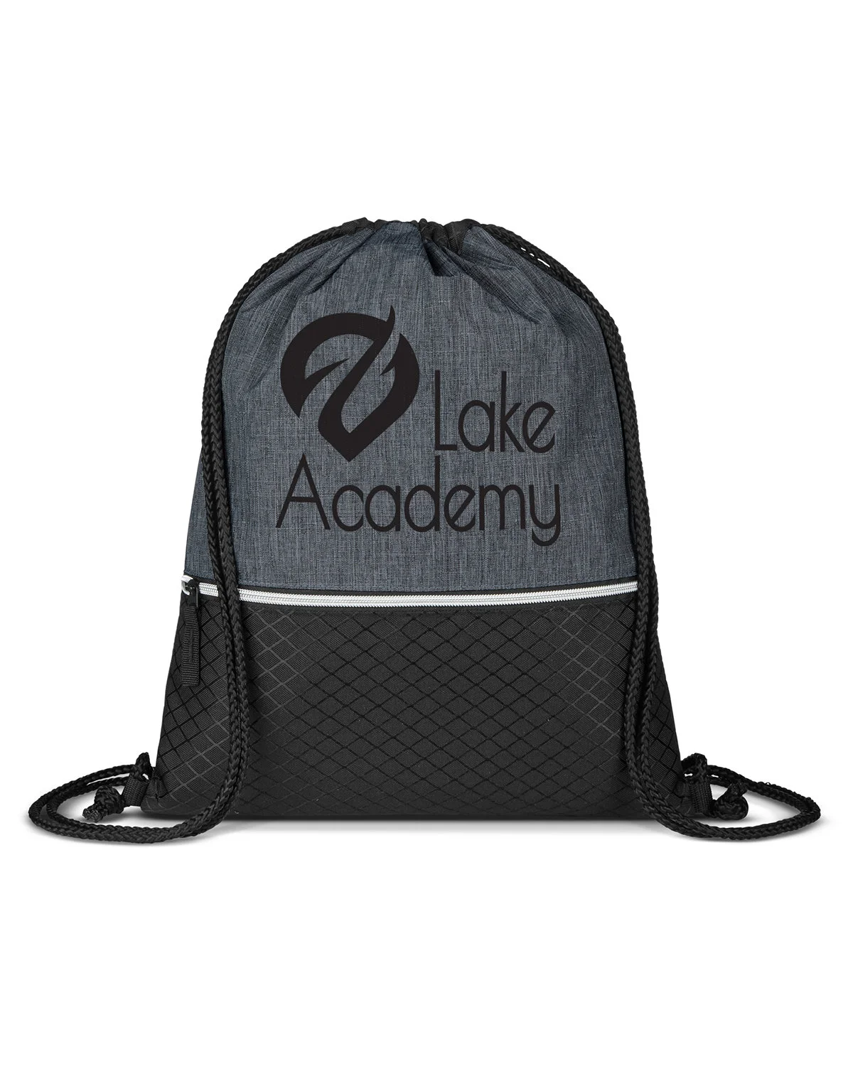 Prime Line Crosshatch Heather Drawstring Backpack