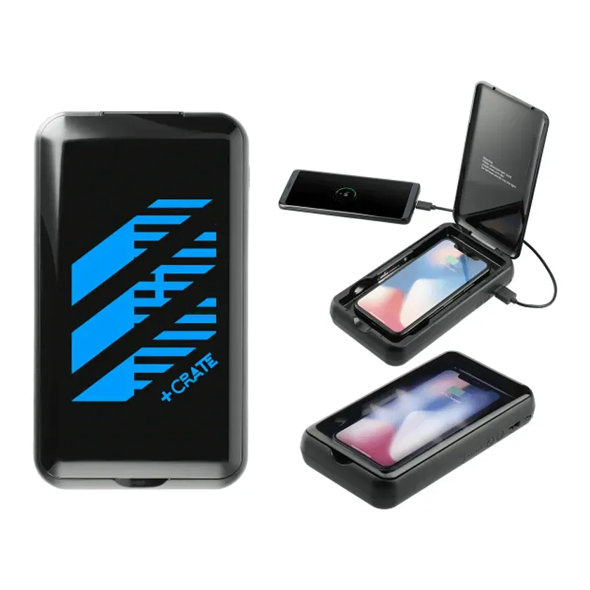 Personalized Wireless Power Bank and UV Sanitizer - 10000mAh