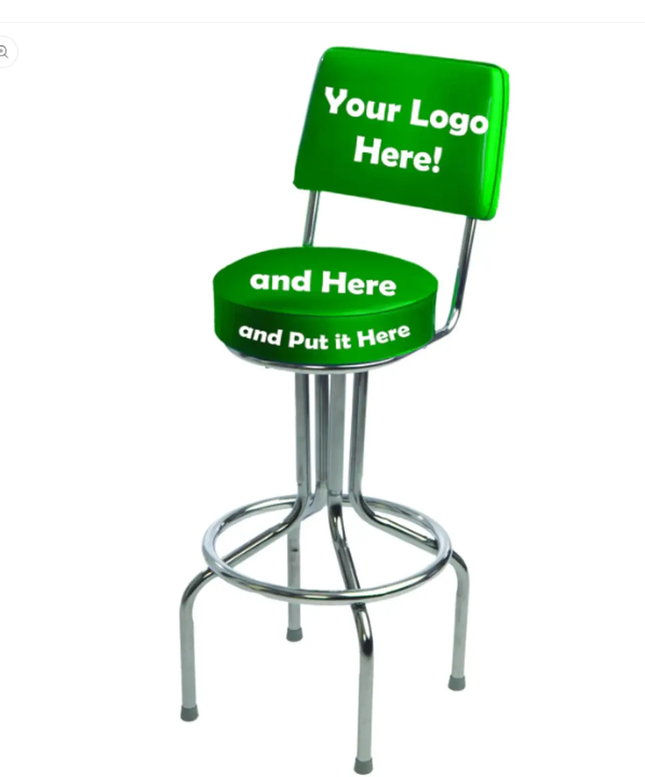 Bar Stool with Logo on Seat 